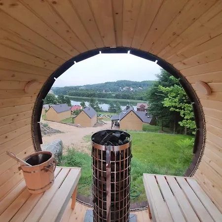 別荘 Ostrzycki Nad Jeziorem -balia-sauna-prywatny Pomost *