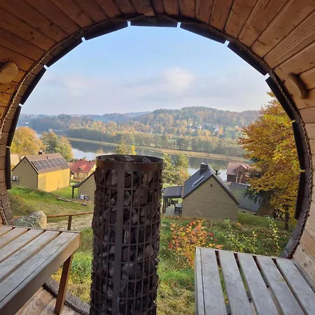 בית נופש Ostrzycki Nad Jeziorem -balia-sauna-prywatny Pomost